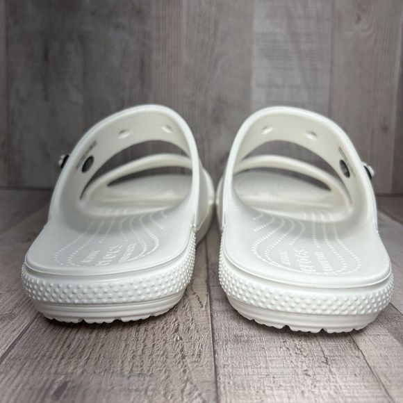 Crocs Women's Classic Slide Sandal Comfort Two Strap Slip On White Size 9 - Picture 6 of 13